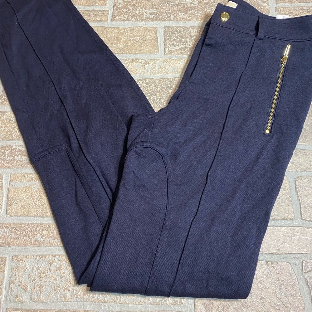 Michael Kors 4 Womens Blue Ponte Dress Pants Moto